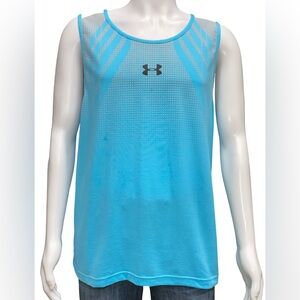 Under Armour heatgear Loose Bright Aqua Blue Sleeveless Performance Tank